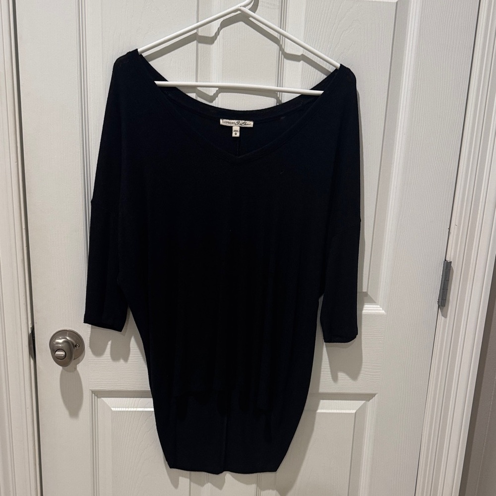 Express Charcoal V-Neck Top